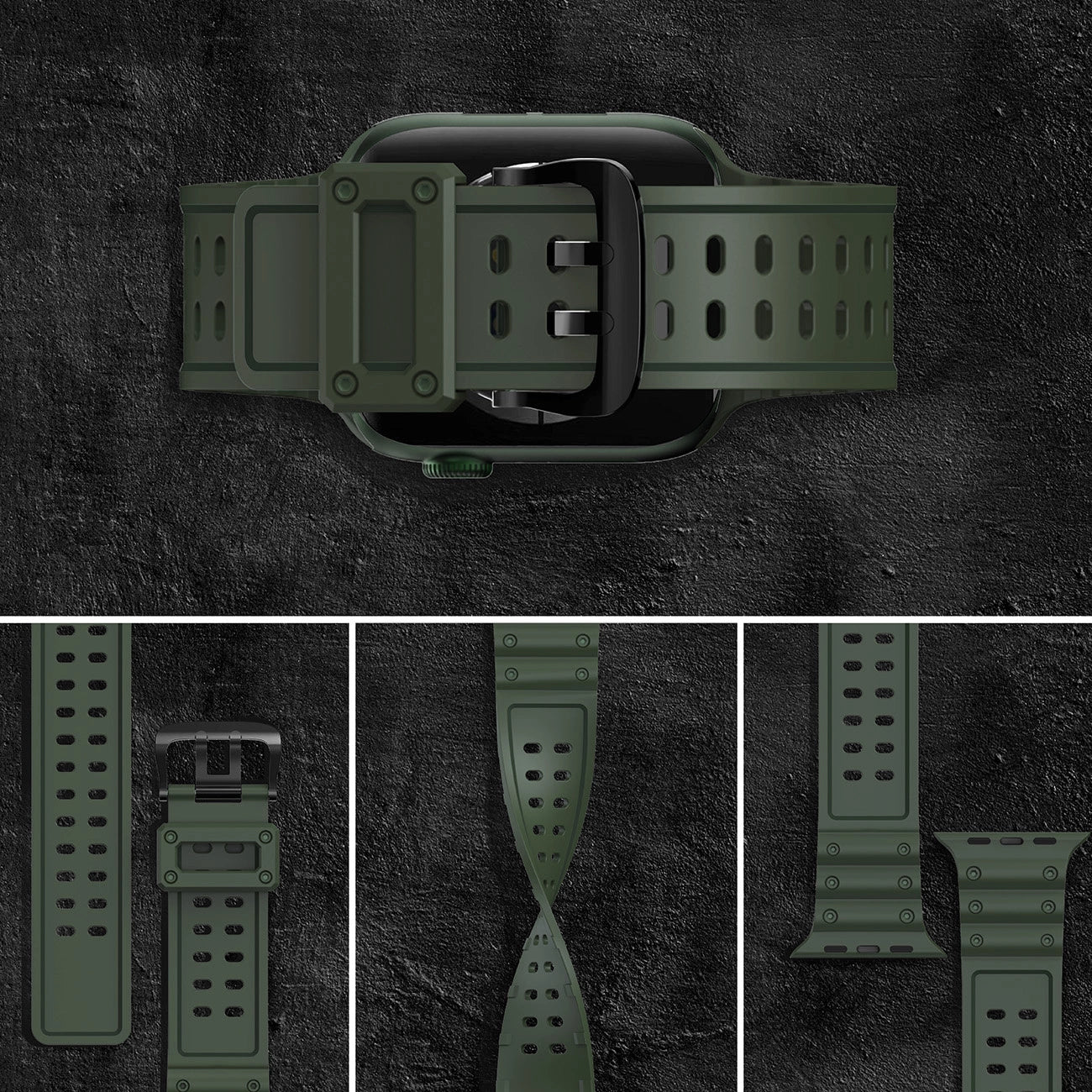Strap Triple Protection Apple Watch SE strap, 9, 8, 7, 6, 5, 4, 3, 2, 1 (41, 40, 38 mm) band bracelet green_3
