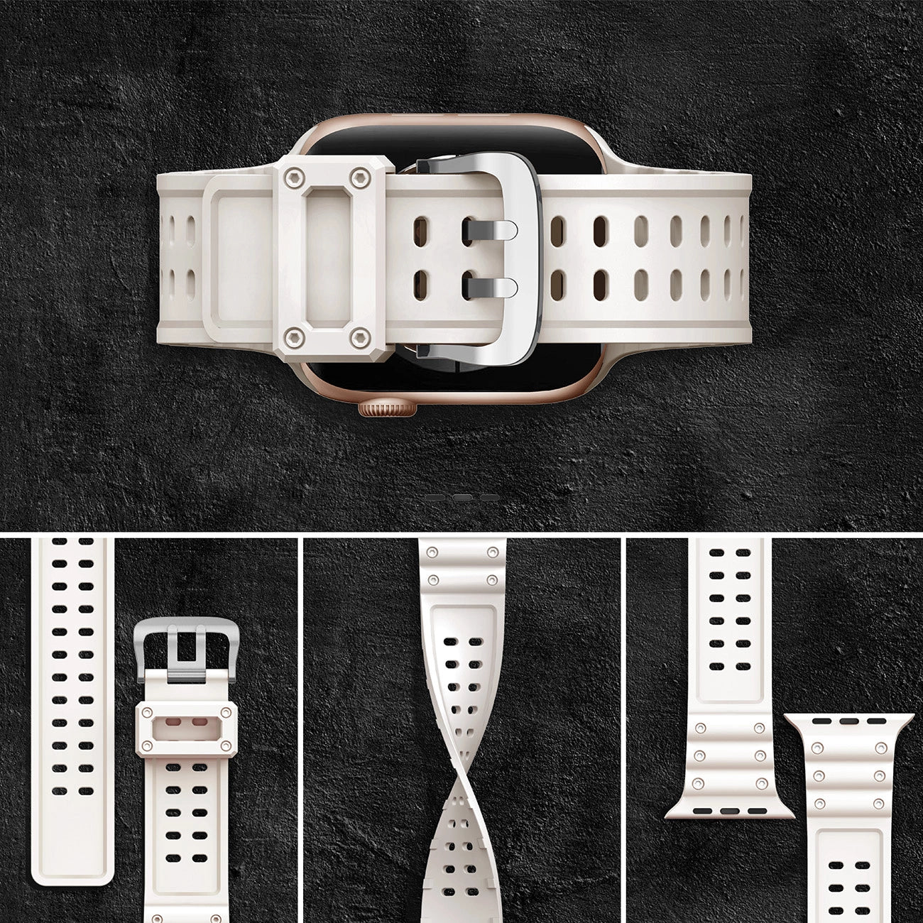 Strap Triple Protection Apple Watch SE strap, 9, 8, 7, 6, 5, 4, 3, 2, 1 (41, 40, 38 mm) band bracelet beige_5