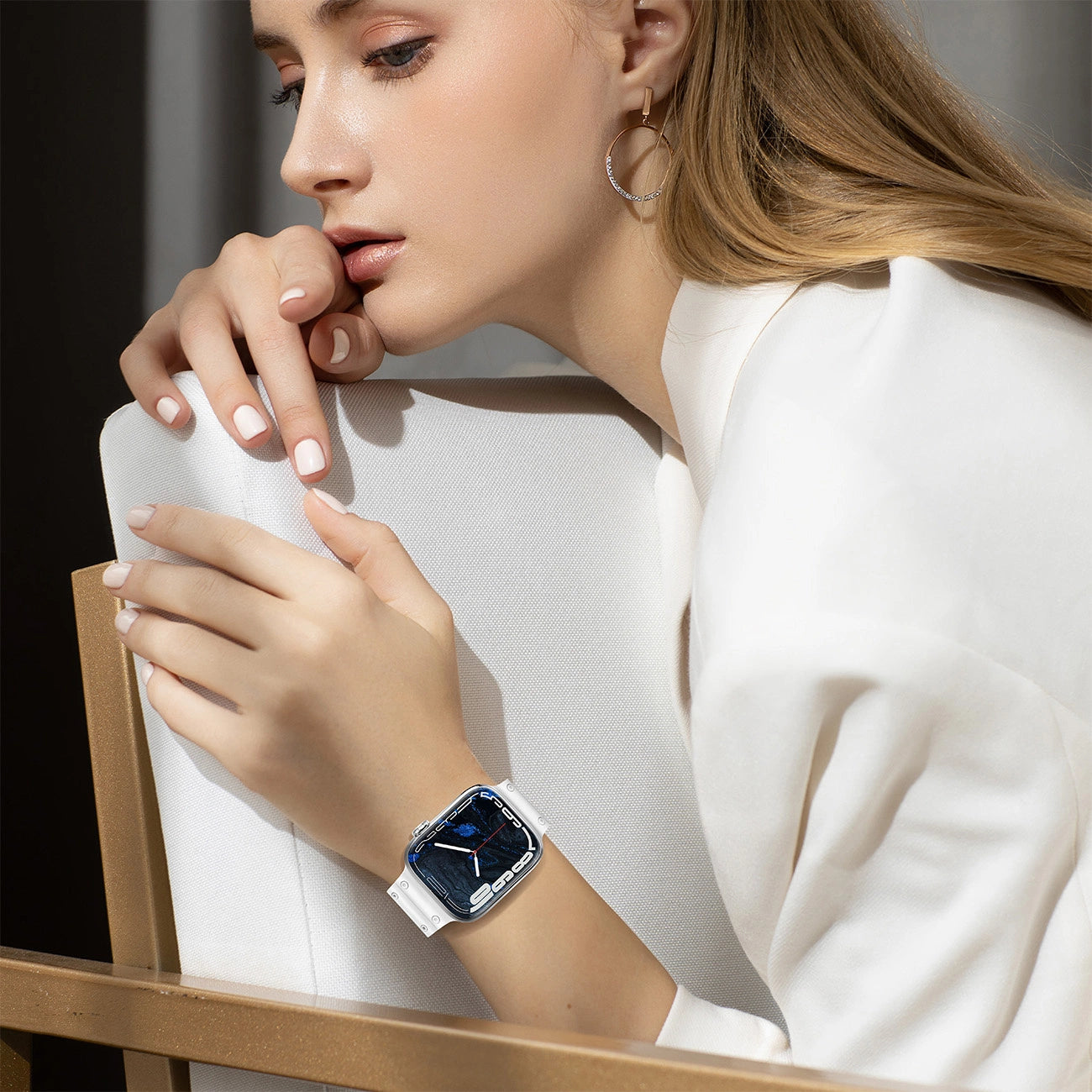 Strap Triple Protection Apple Watch SE strap, 9, 8, 7, 6, 5, 4, 3, 2, 1 (41, 40, 38 mm) band bracelet white_11