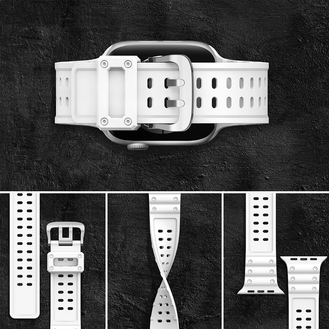 Strap Triple Protection Apple Watch SE strap, 9, 8, 7, 6, 5, 4, 3, 2, 1 (41, 40, 38 mm) band bracelet white_5