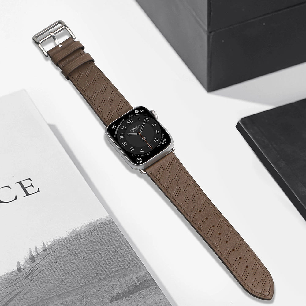 Strap Leather leather strap Apple Watch SE, 9, 8, 7, 6, 5, 4, 3, 2, 1 (41, 40, 38 mm) band bracelet dark brown_3
