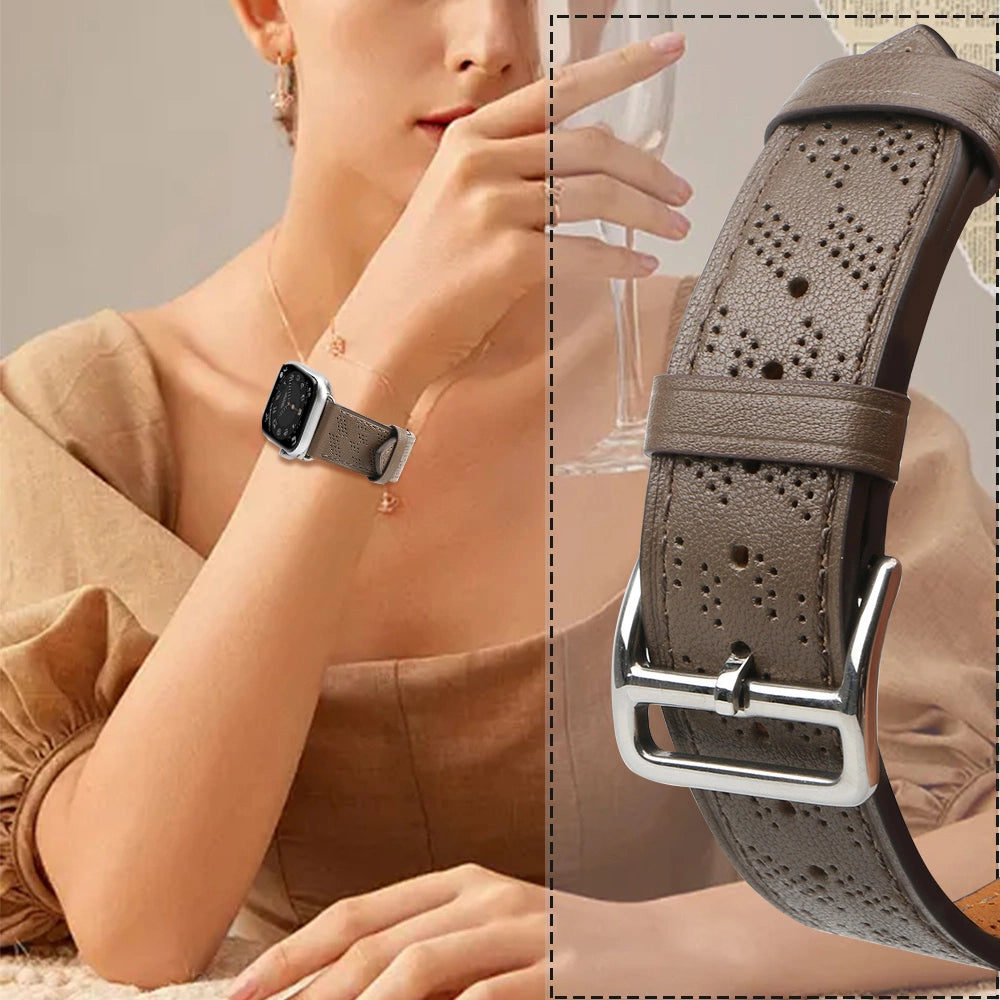 Strap Leather leather strap Apple Watch SE, 9, 8, 7, 6, 5, 4, 3, 2, 1 (41, 40, 38 mm) band bracelet dark brown_4