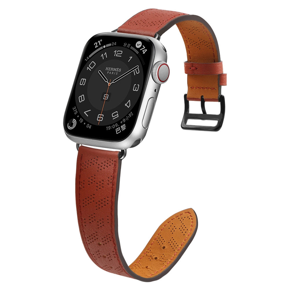 Strap Leather leather strap Apple Watch SE, 9, 8, 7, 6, 5, 4, 3, 2, 1 (41, 40, 38 mm) band bracelet red_2