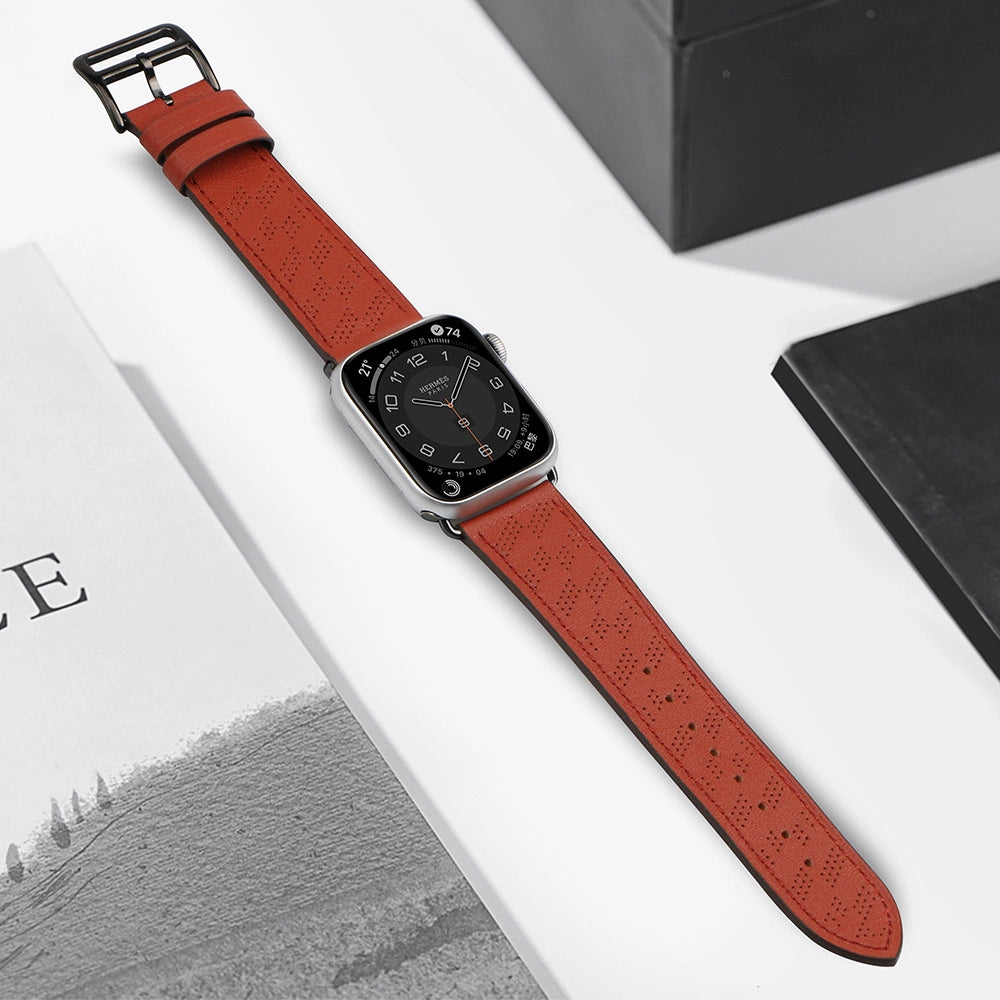 Strap Leather leather strap Apple Watch SE, 9, 8, 7, 6, 5, 4, 3, 2, 1 (41, 40, 38 mm) band bracelet red_3