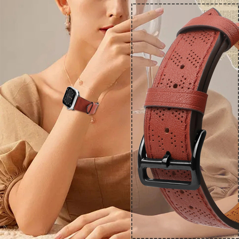 Strap Leather leather strap Apple Watch SE, 9, 8, 7, 6, 5, 4, 3, 2, 1 (41, 40, 38 mm) band bracelet red_4