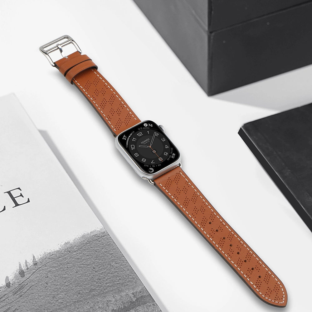Strap Leather leather strap Apple Watch Ultra, SE, 9, 8, 7, 6, 5, 4, 3, 2, 1 (49, 45, 44, 42 mm) band bracelet brown_3