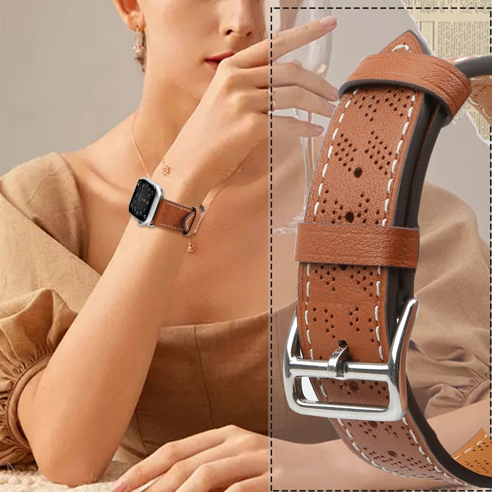 Strap Leather leather strap Apple Watch Ultra, SE, 9, 8, 7, 6, 5, 4, 3, 2, 1 (49, 45, 44, 42 mm) band bracelet brown_4