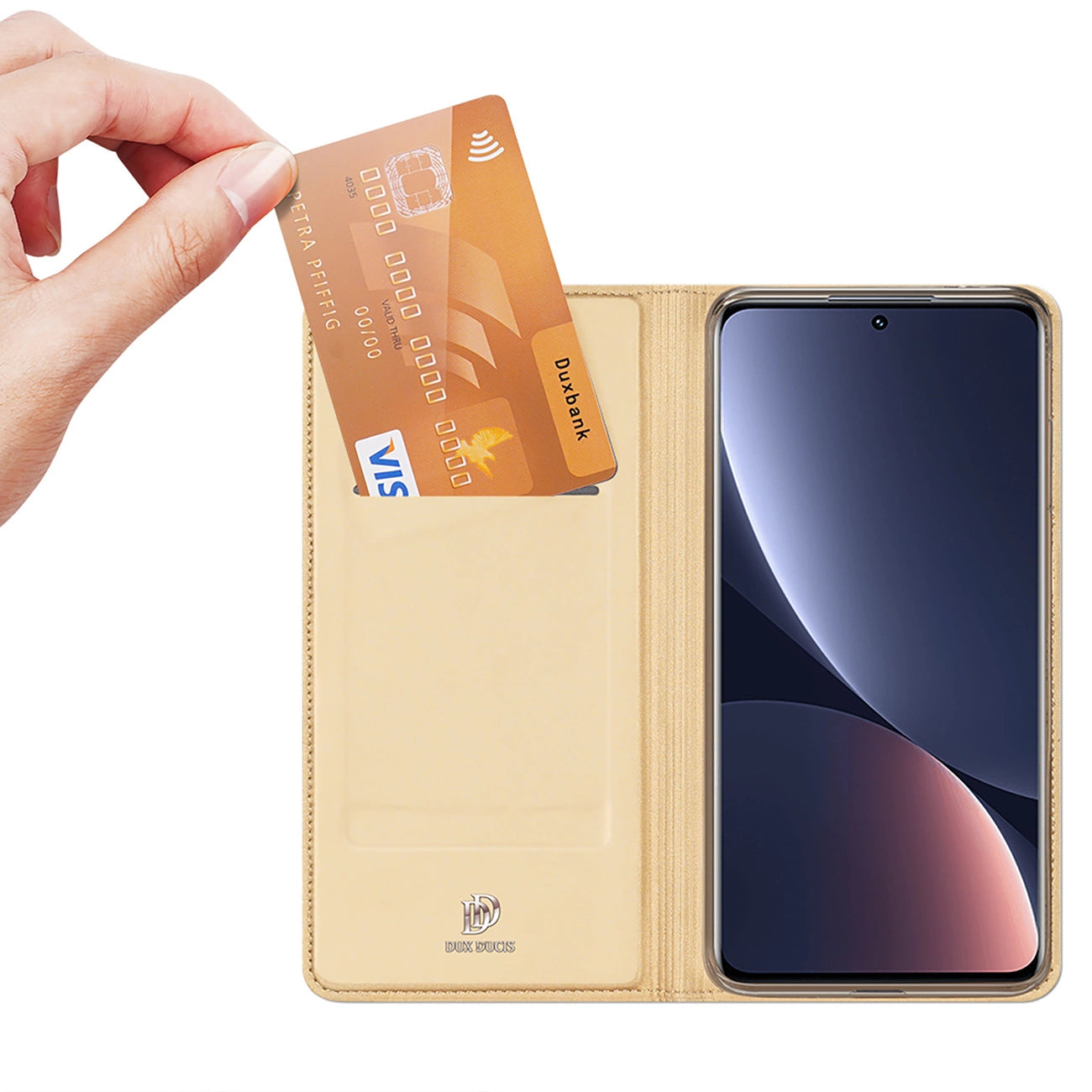 Dux Ducis Skin Pro Case Xiaomi 13 Pro Flip Card Wallet Gold Stand_1