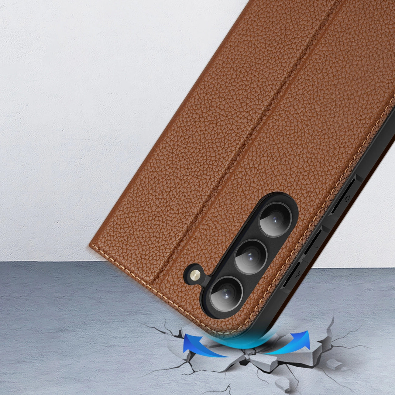 Dux Ducis Skin X2 case Samsung Galaxy S23+ flip case wallet stand brown_12
