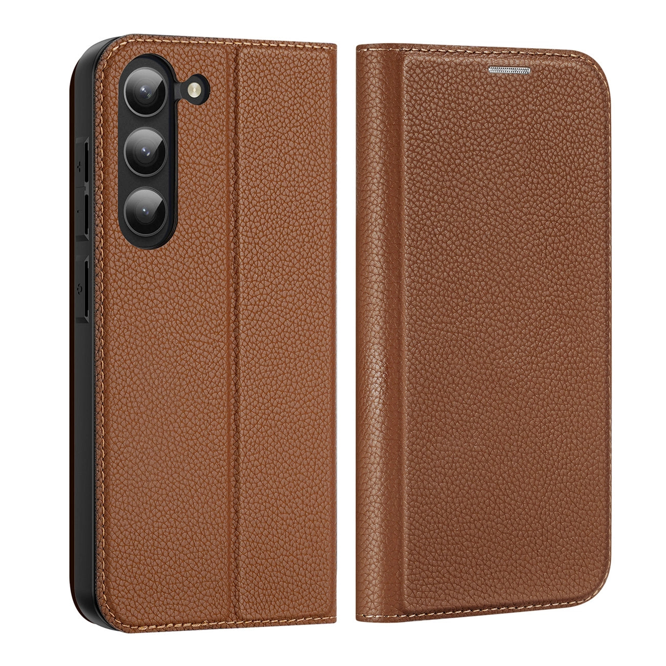 Dux Ducis Skin X2 case Samsung Galaxy S23+ flip case wallet stand brown_1