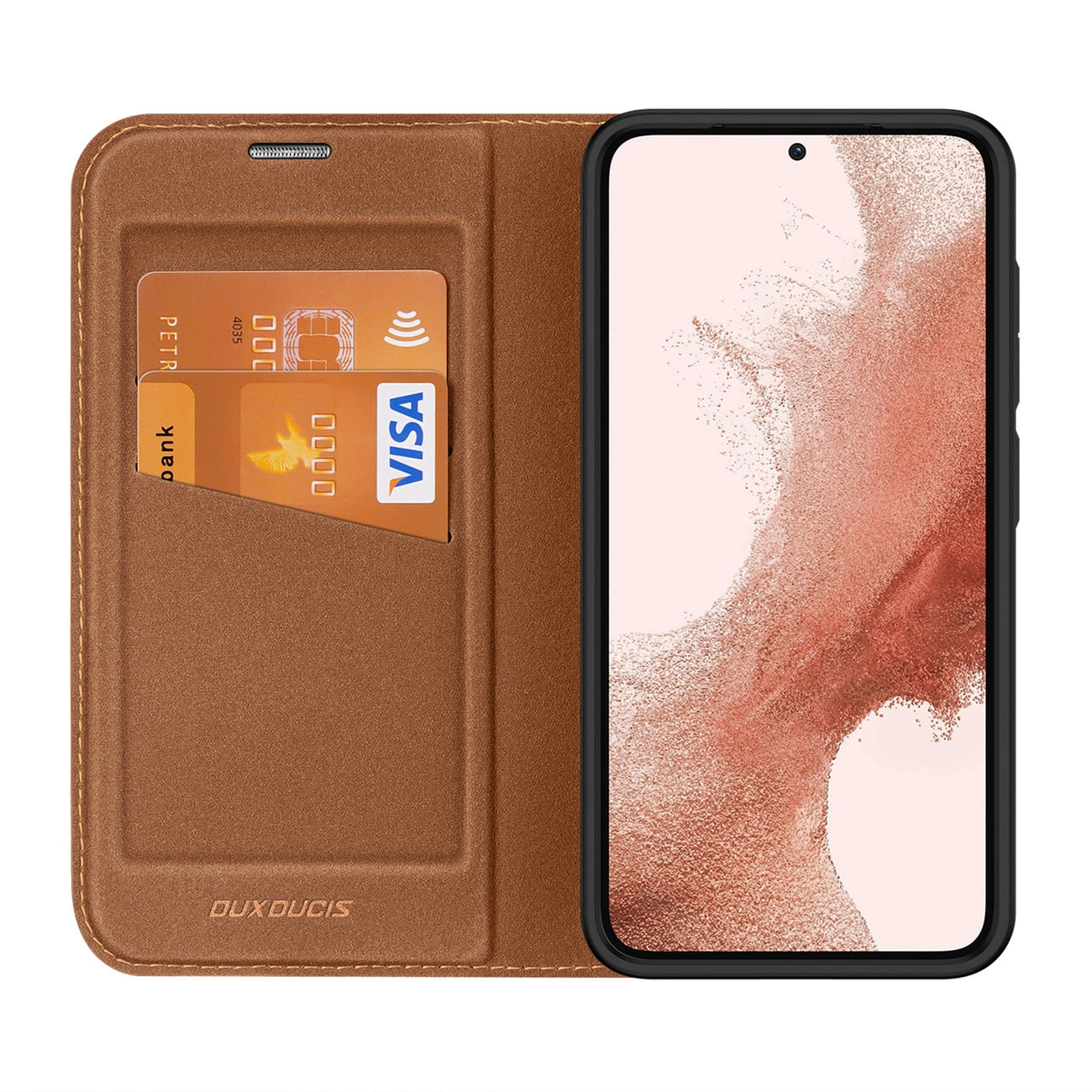 Dux Ducis Skin X2 case Samsung Galaxy S23+ flip case wallet stand brown_2
