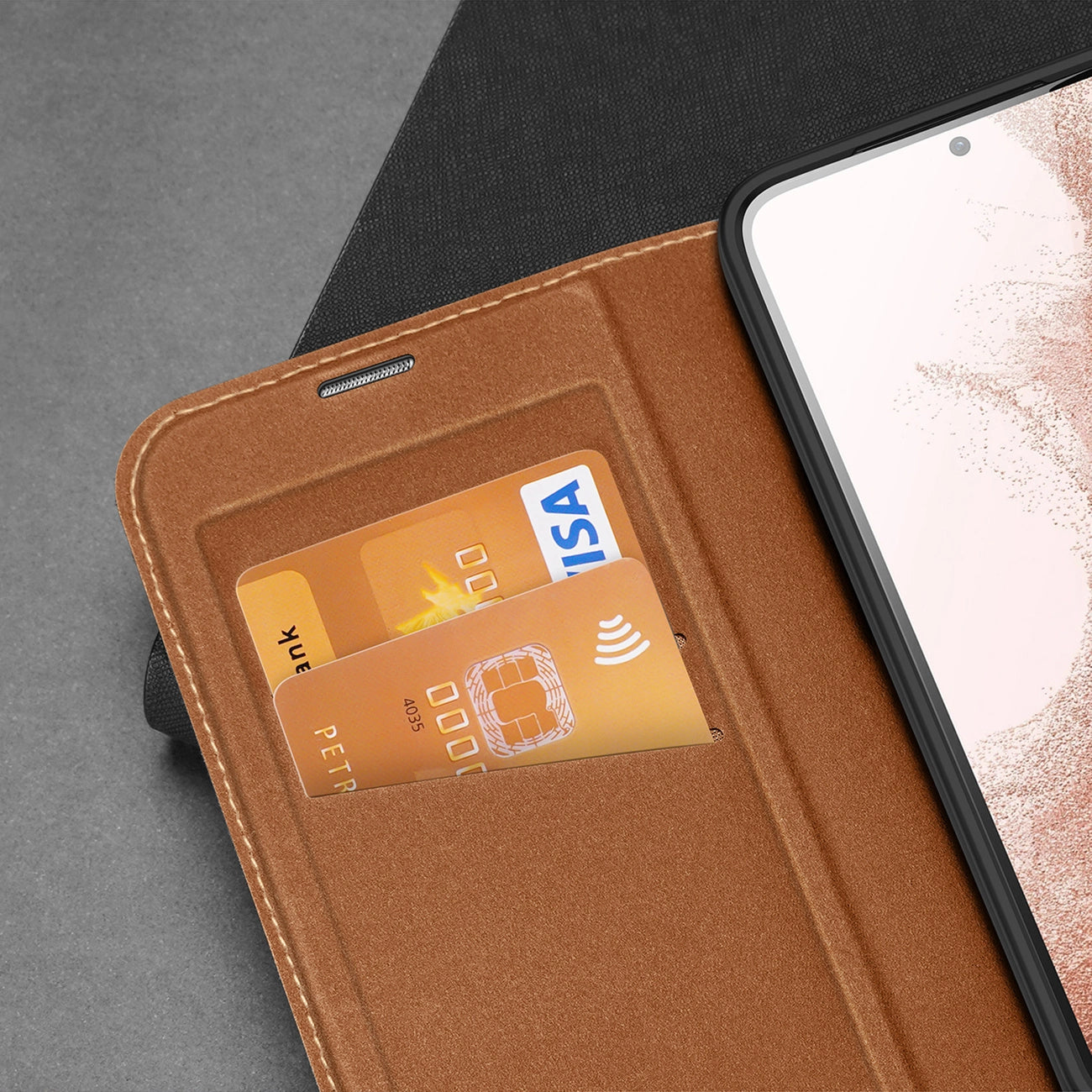 Dux Ducis Skin X2 case Samsung Galaxy S23+ flip case wallet stand brown_7