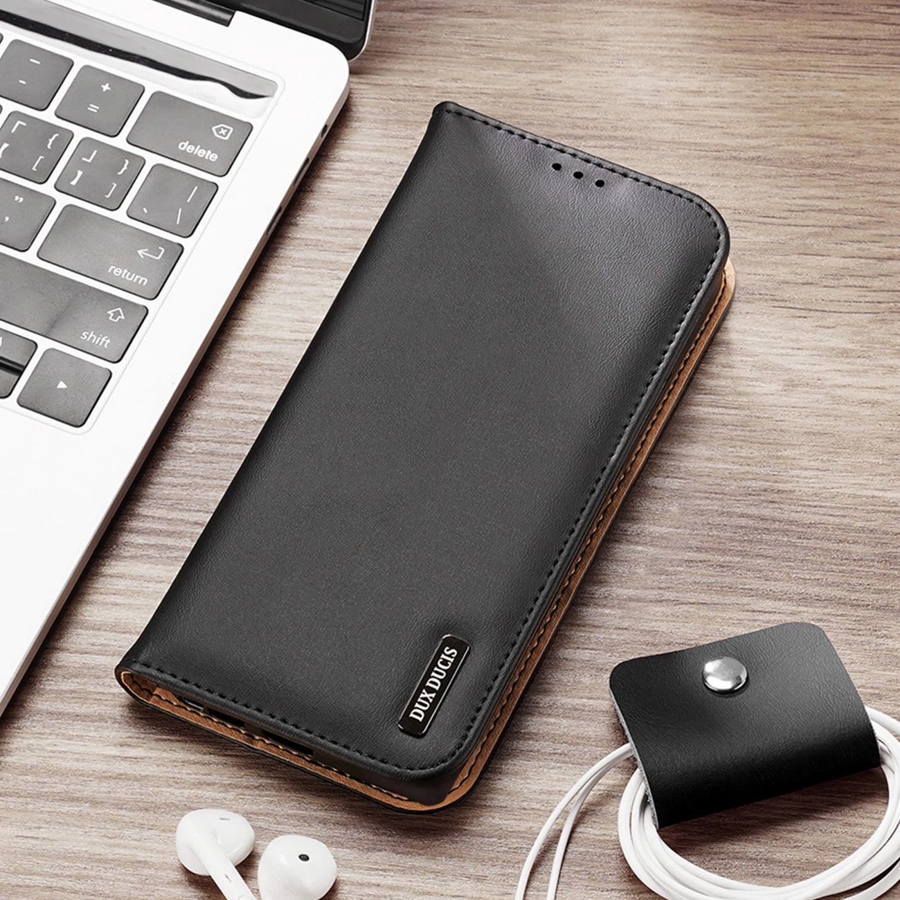 Dux Ducis Hivo case Samsung Galaxy S23+ flip cover wallet stand RFID blocking brown_24