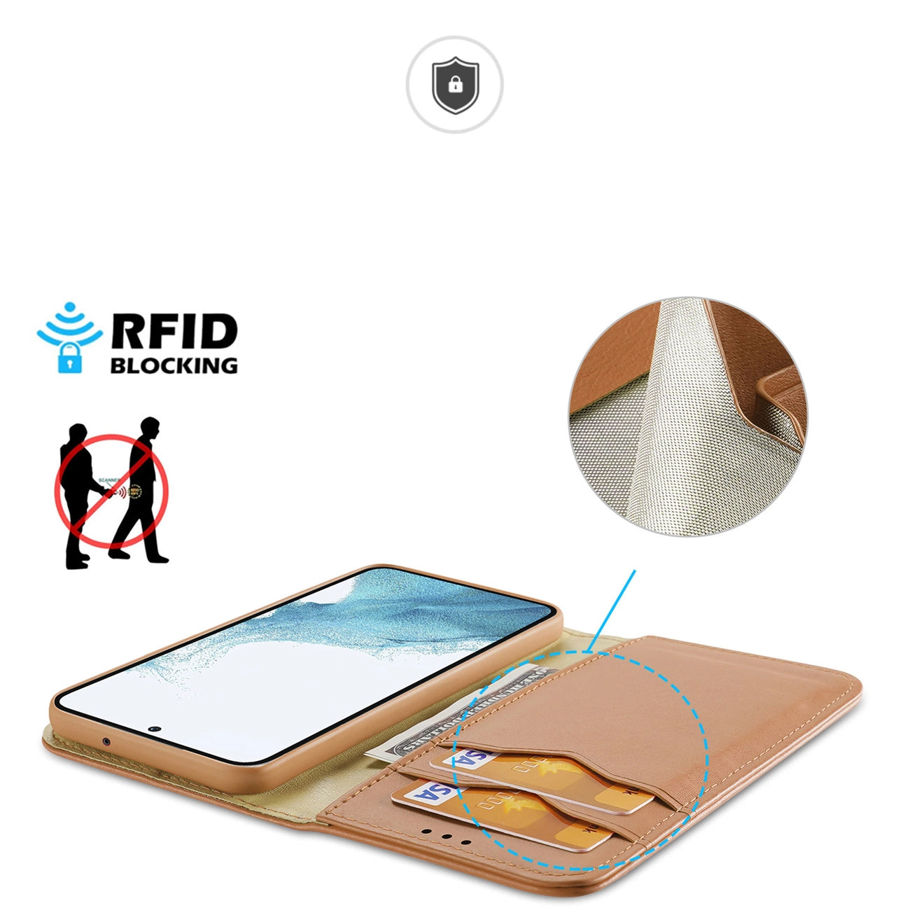 Dux Ducis Hivo case Samsung Galaxy S23+ flip cover wallet stand RFID blocking brown_2