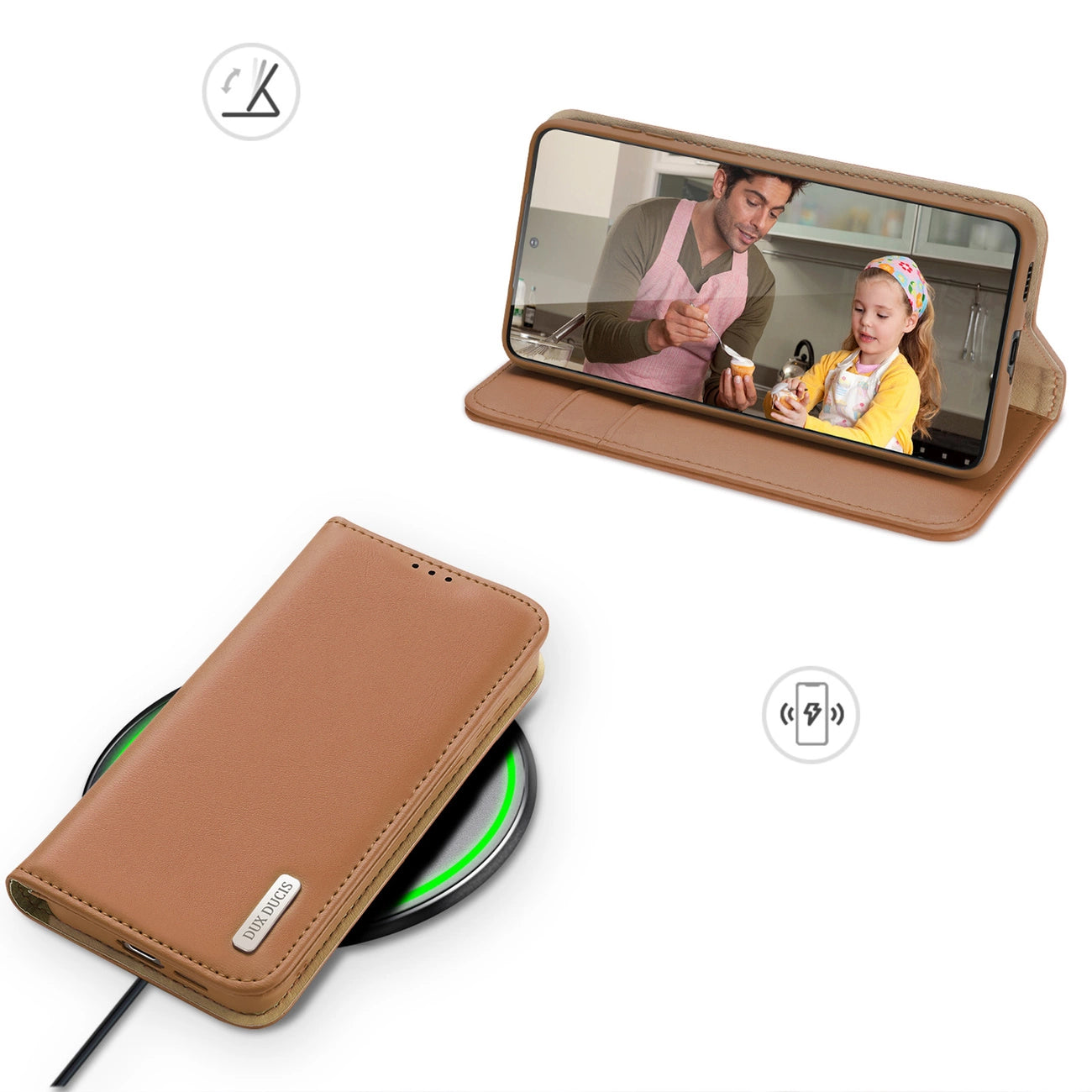 Dux Ducis Hivo case Samsung Galaxy S23+ flip cover wallet stand RFID blocking brown_6