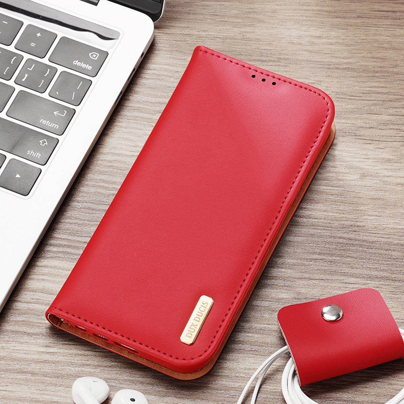 Dux Ducis Hivo case Samsung Galaxy S23+ flip cover wallet stand RFID blocking red_25