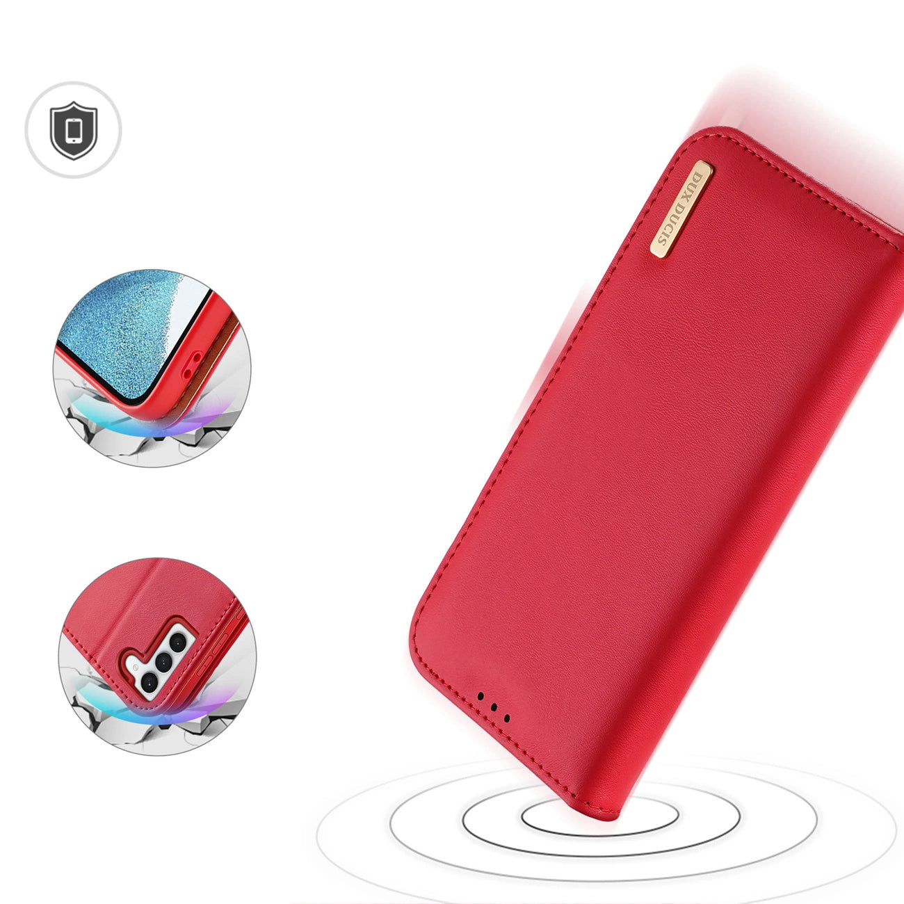 Dux Ducis Hivo case Samsung Galaxy S23+ flip cover wallet stand RFID blocking red_3