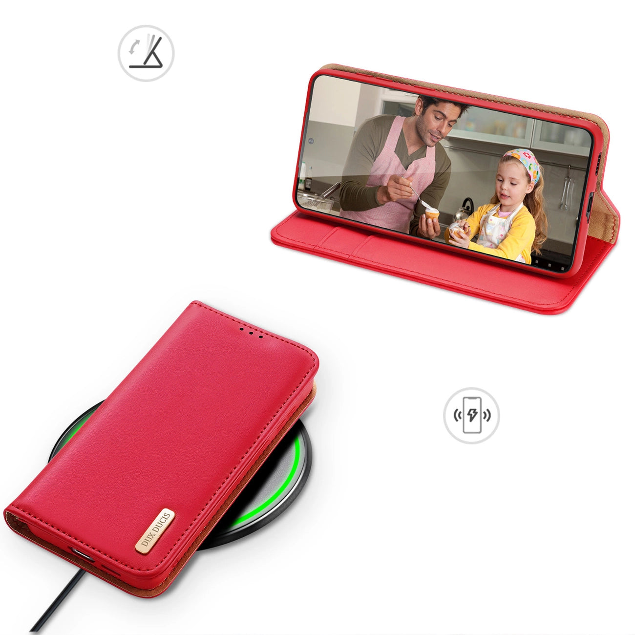 Dux Ducis Hivo case Samsung Galaxy S23+ flip cover wallet stand RFID blocking red_6