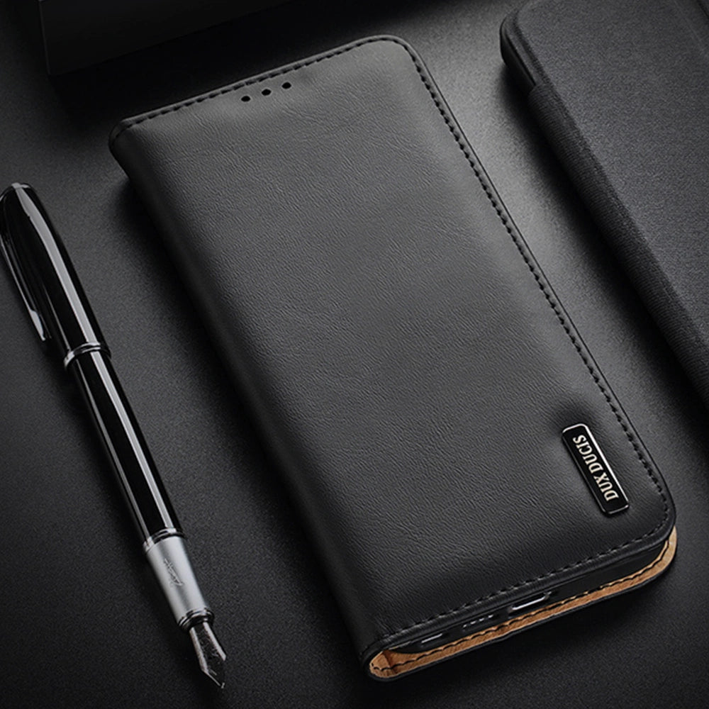Dux Ducis Hivo Case for Samsung Galaxy S23 Ultra Flip Cover Wallet Stand RFID Blocking Brown_12