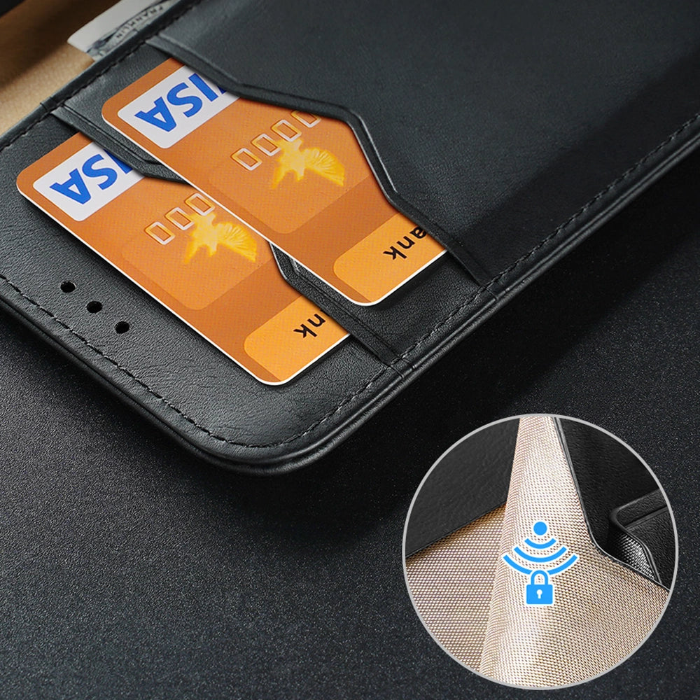 Dux Ducis Hivo Case for Samsung Galaxy S23 Ultra Flip Cover Wallet Stand RFID Blocking Brown_13