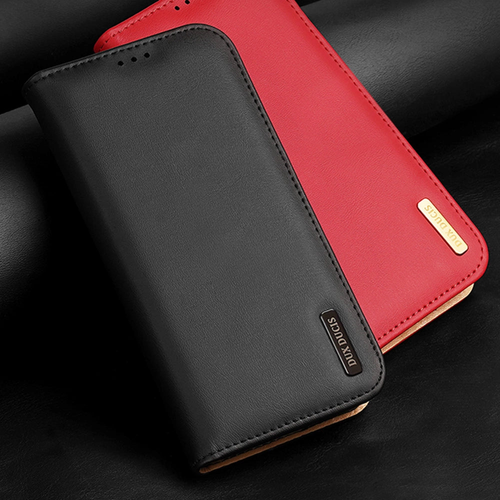 Dux Ducis Hivo Case for Samsung Galaxy S23 Ultra Flip Cover Wallet Stand RFID Blocking Brown_7