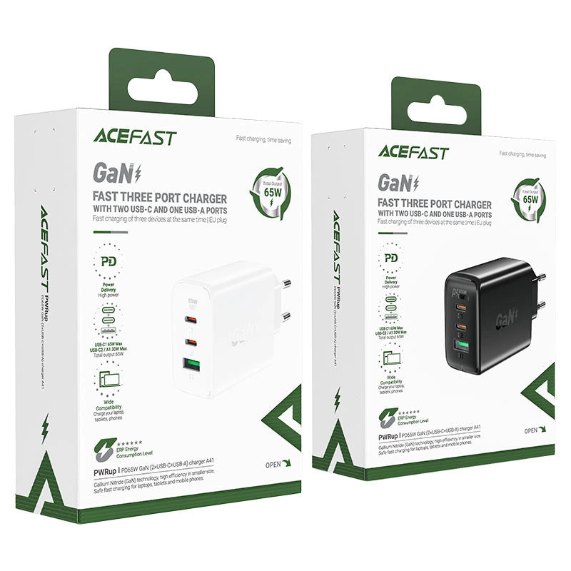 Wall charger Acefast A41 , 2x USB-C + USB, GaN 65W (white)_6