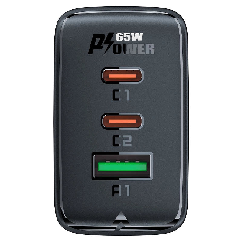 Wall charger Acefast A41 , 2x USB-C + USB, GaN 65W (white)_9