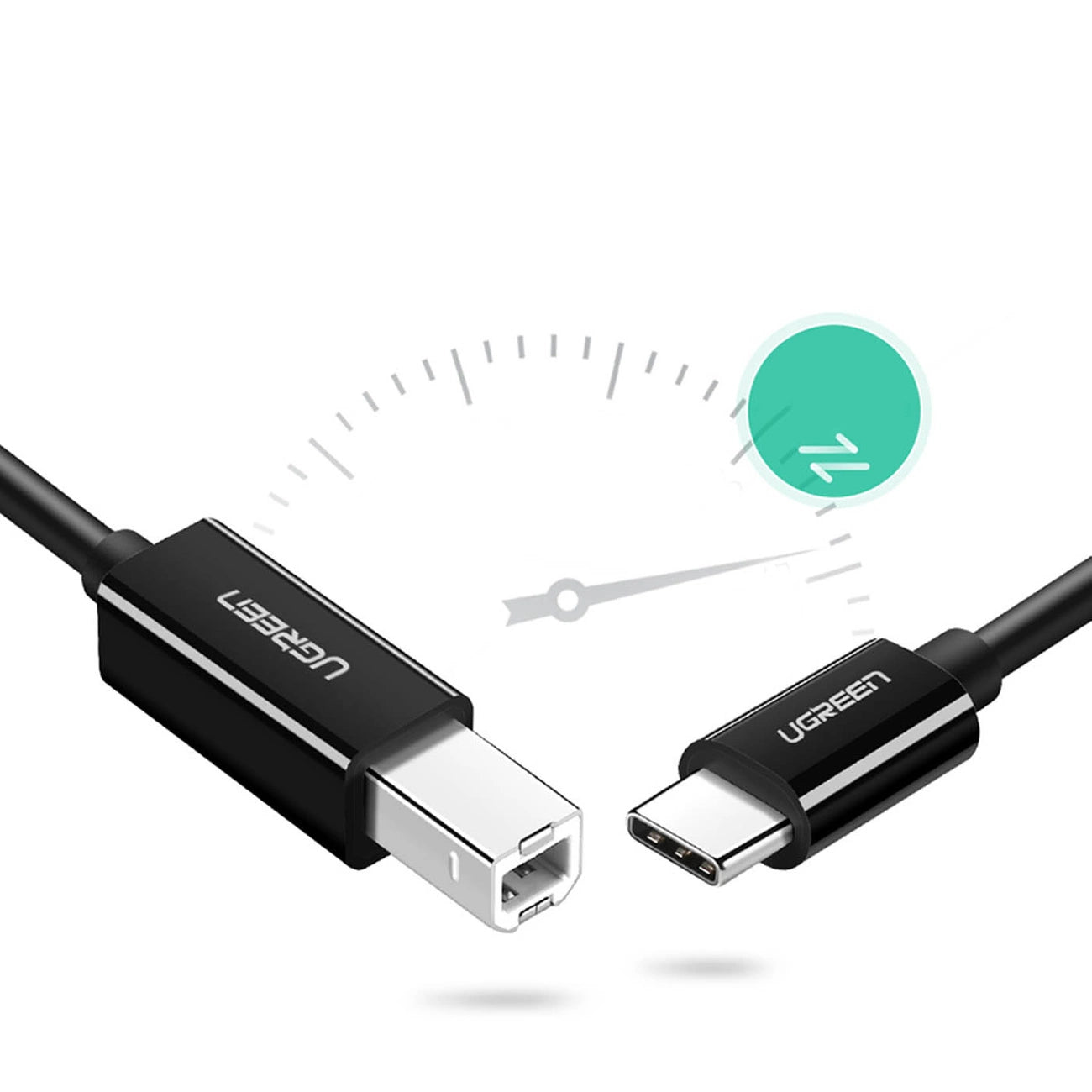 Ugreen printer cable USB-C - USB-B 480Mb/s 2m black (US241)_2