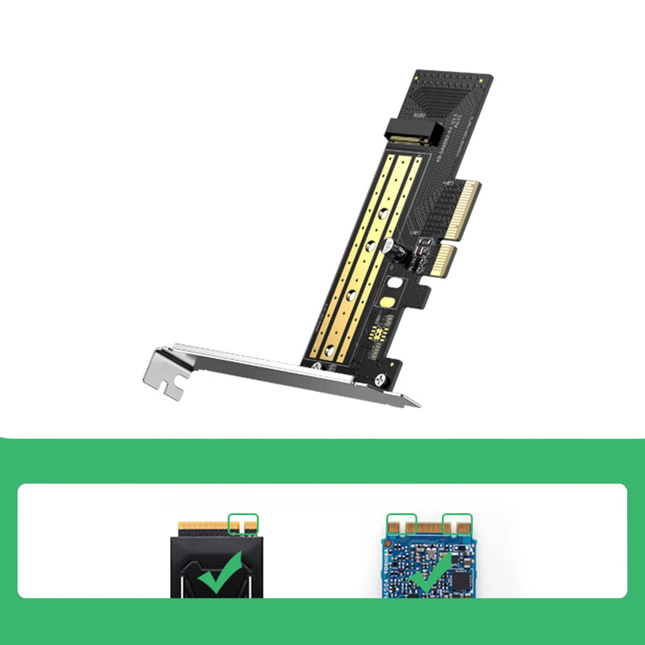 Ugreen expansion card disk adapter M.2 NVMe SATA (M, M+B key) PCIe 3.0 x4 32Gbps (CM302)_4