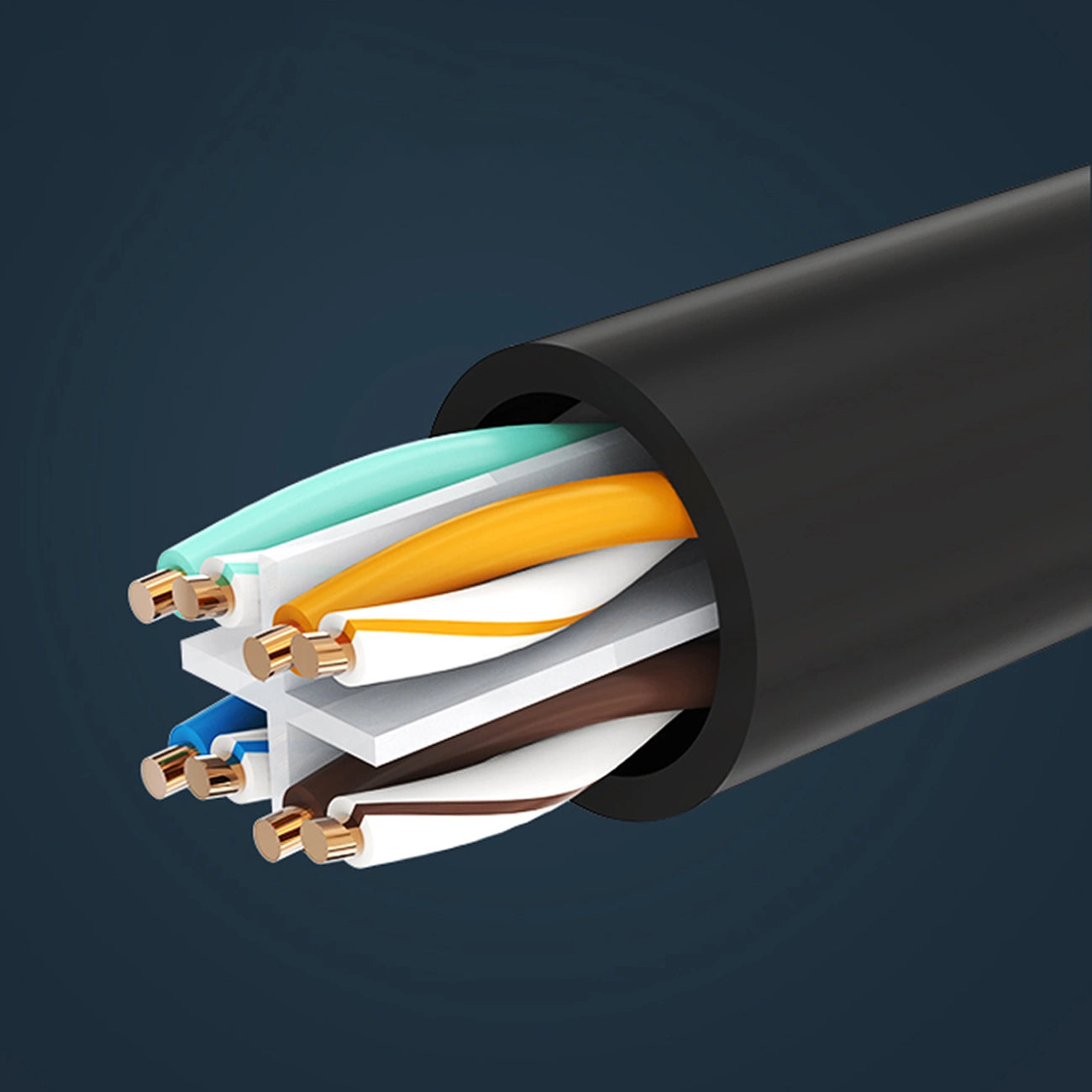 Ugreen NW112 11278 Network Ethernet Cable RJ45 (female) - RJ45 (male) F/UTP Cat. 6 1 Gbps 0.5m - black_5