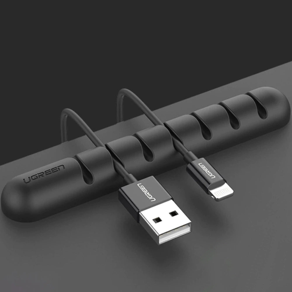 Ugreen LP114 self-adhesive cable organizer for 7 cables - black_1