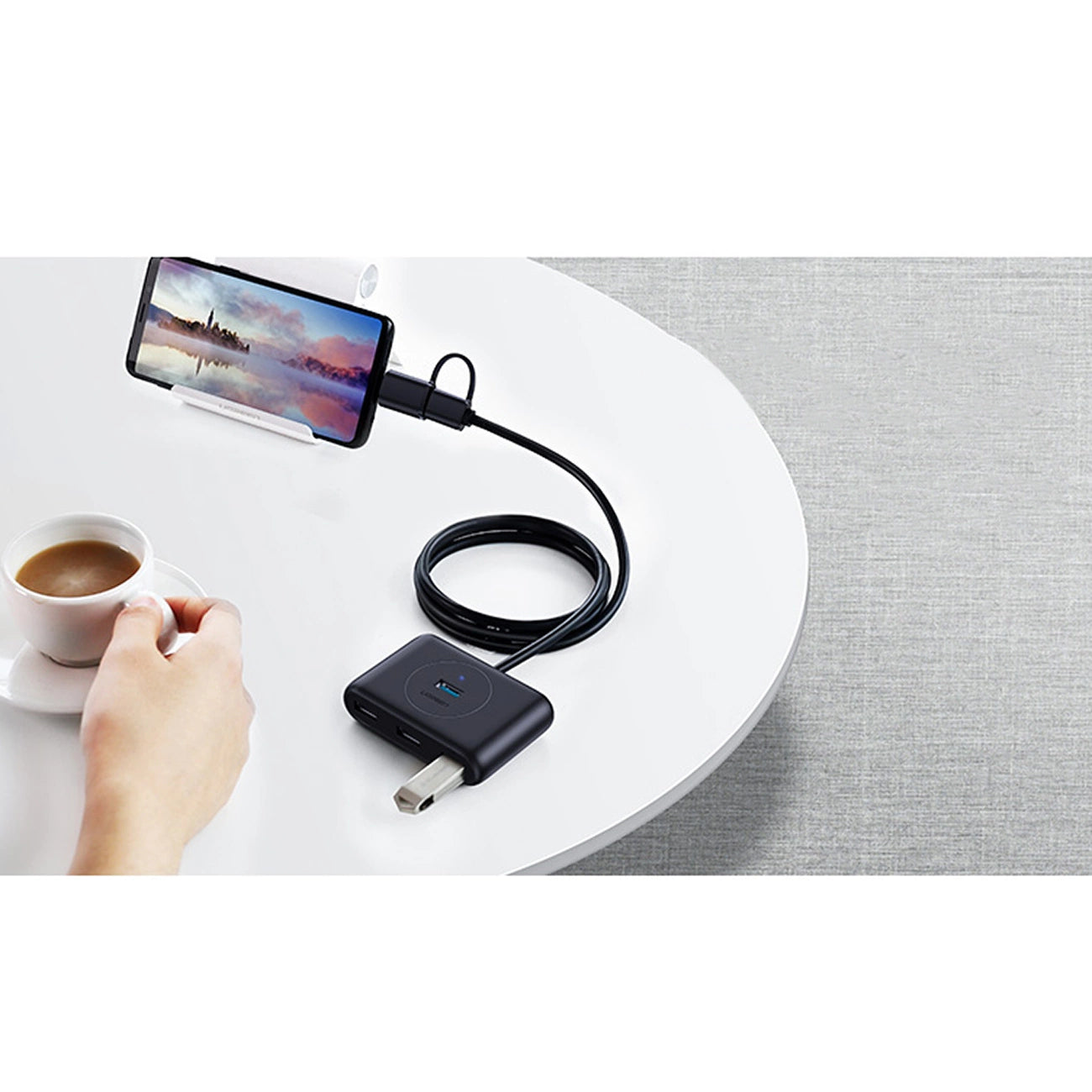 Ugreen HUB 4in1 USB-C - 4xUSB 3.0 5Gb/s 1m black (CR113)_3
