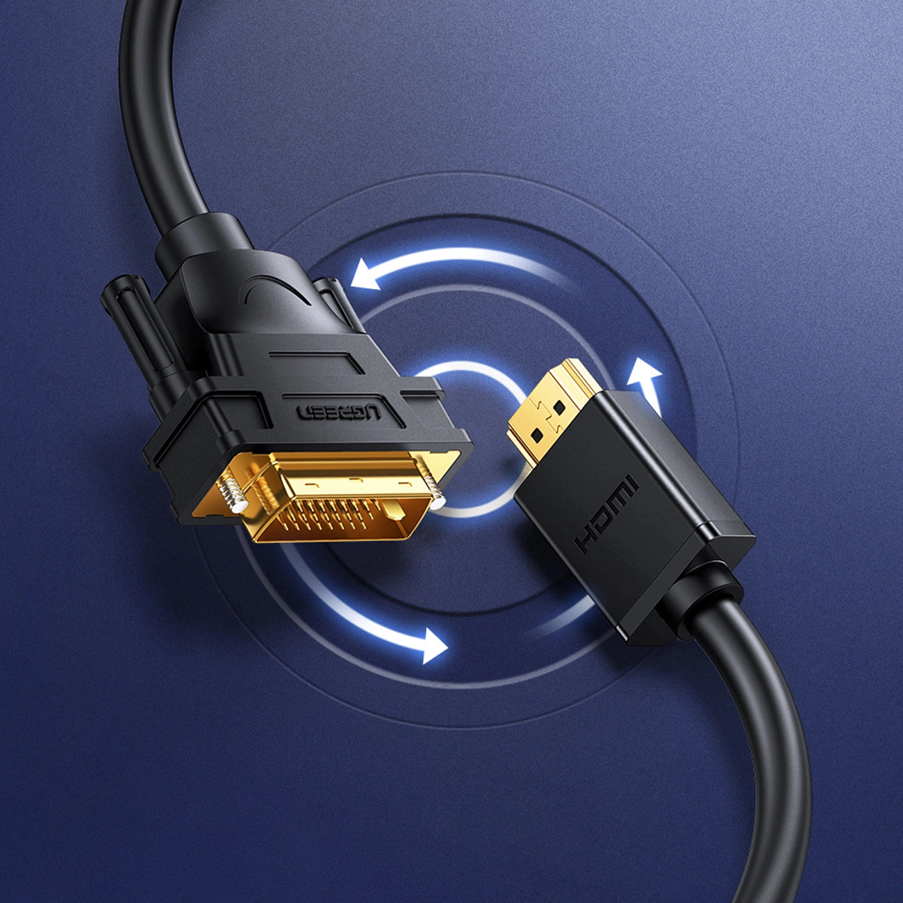 Ugreen bi-directional cable HDMI - DVI 2m black (HD106)_2