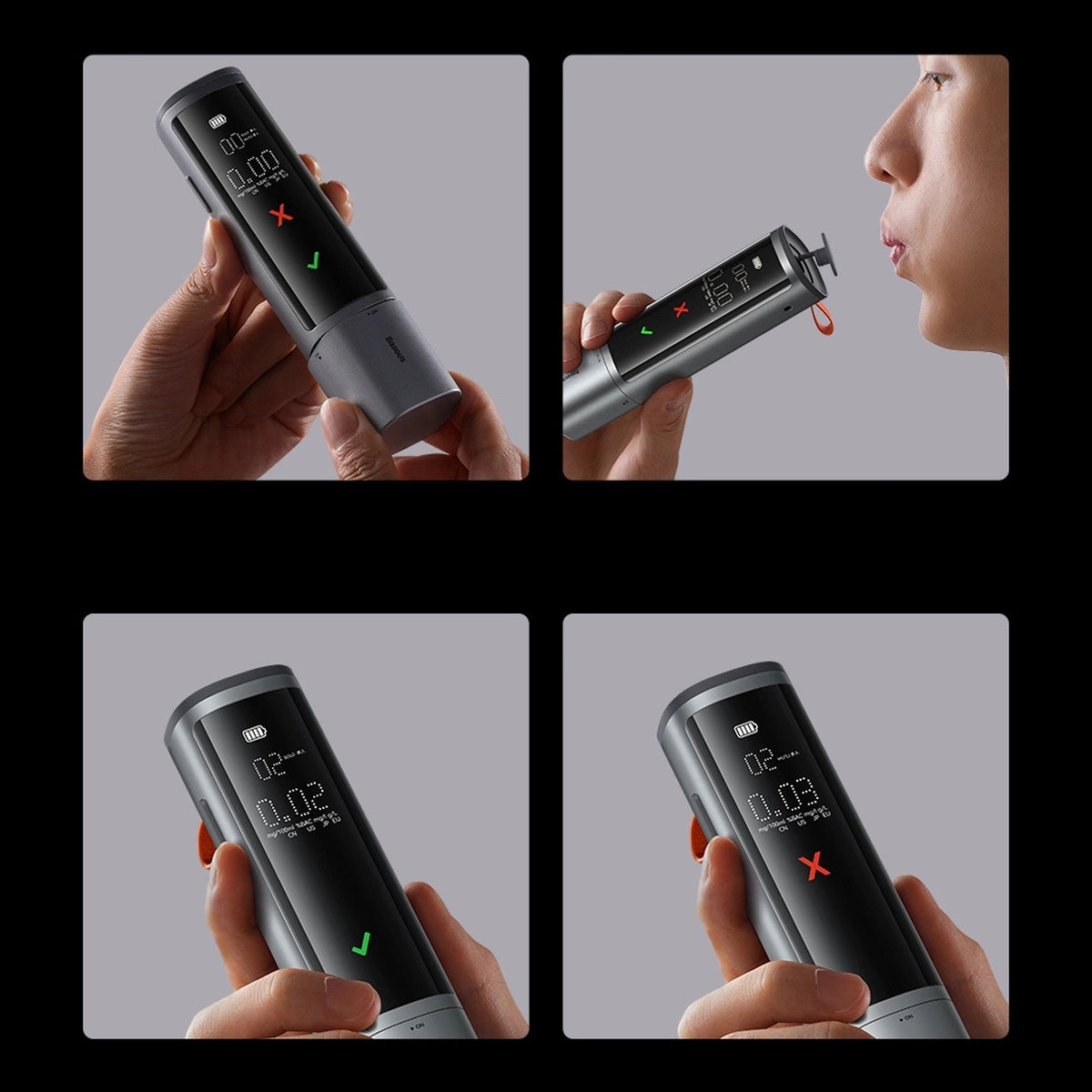 Electronic Breathalyzer Baseus SafeJourney Pro (Grey)_31