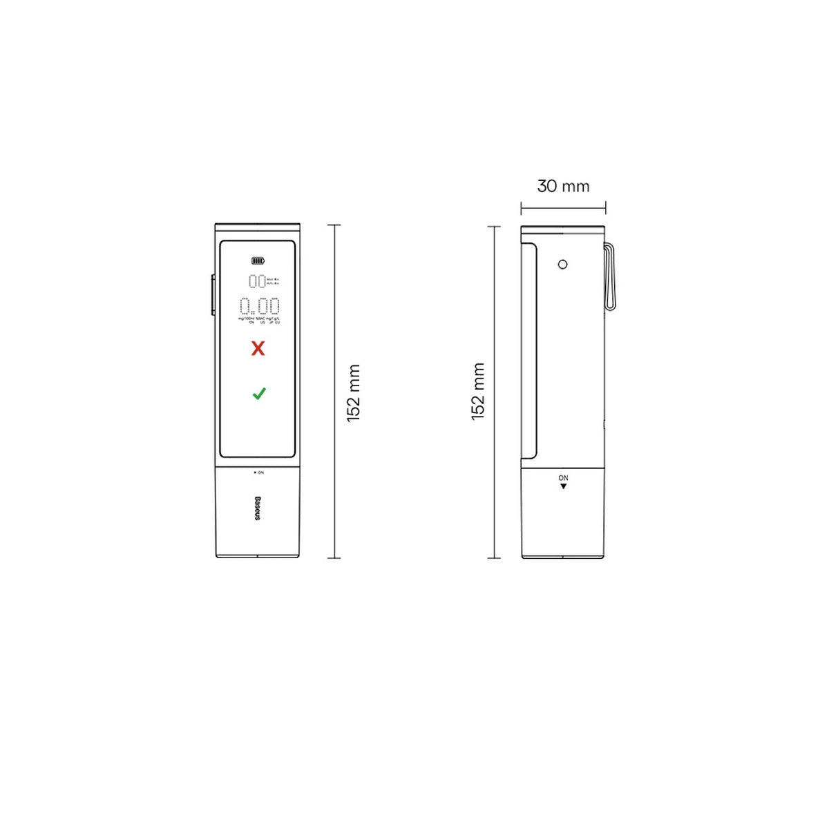 Electronic Breathalyzer Baseus SafeJourney Pro (Grey)_32