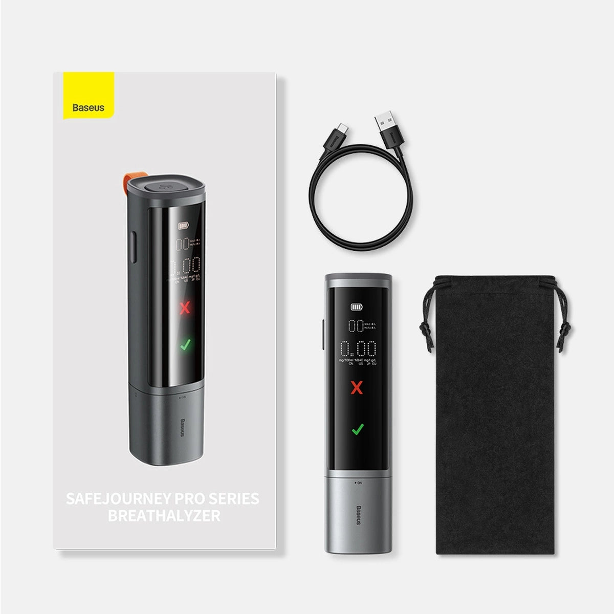 Electronic Breathalyzer Baseus SafeJourney Pro (Grey)_34