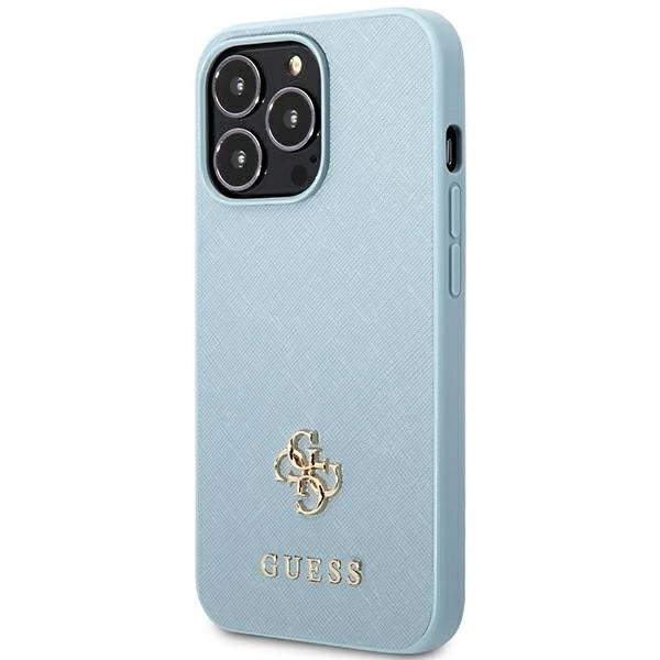 Guess Saffiano 4G Small Metal Logo case for iPhone 13 Pro Max - blue_1