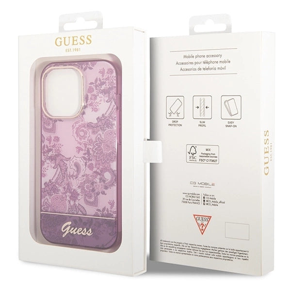 Guess Porcelain Collection case for iPhone 14 Pro Max - fuchsia_7