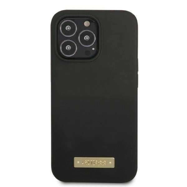 Guess GUHMP13LSPLK iPhone 13 Pro / 13 6.1" black/black hard case Silicone Logo Plate MagSafe_2