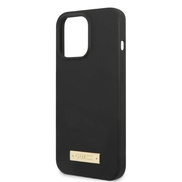Guess GUHMP13LSPLK iPhone 13 Pro / 13 6.1" black/black hard case Silicone Logo Plate MagSafe_5