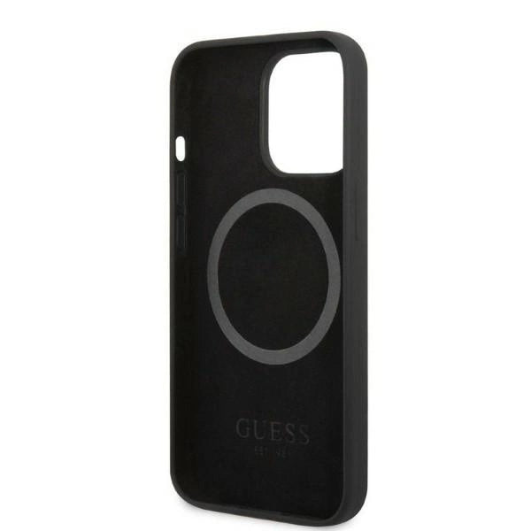 Guess GUHMP13LSPLK iPhone 13 Pro / 13 6.1" black/black hard case Silicone Logo Plate MagSafe_6