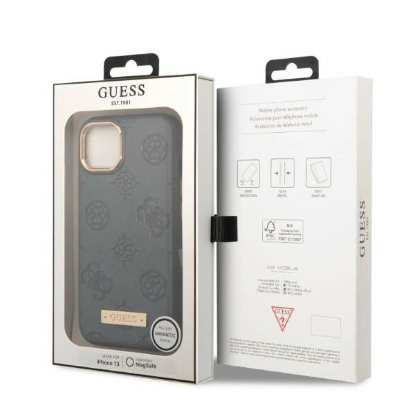 Guess GUHMP13MSAPSTG iPhone 13 6.1" grey/grey hardcase Peony Logo Plate MagSafe_7
