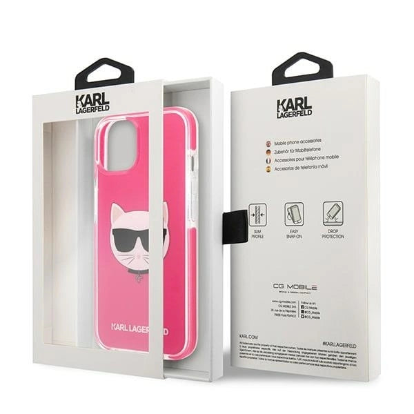 Karl Lagerfeld Choupette Head case for iPhone 13 - fuchsia_7