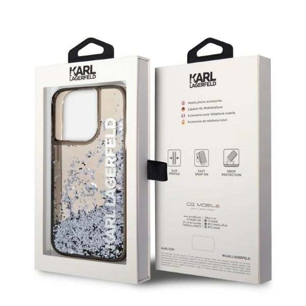 Karl Lagerfeld Liquid Glitter Elong case for iPhone 14 Pro - black_6