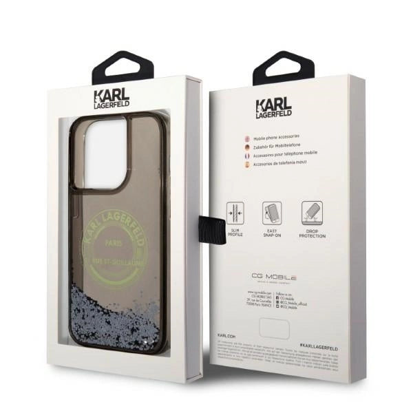 Karl Lagerfeld Liquid Glitter RSG case for iPhone 14 Pro - black_7