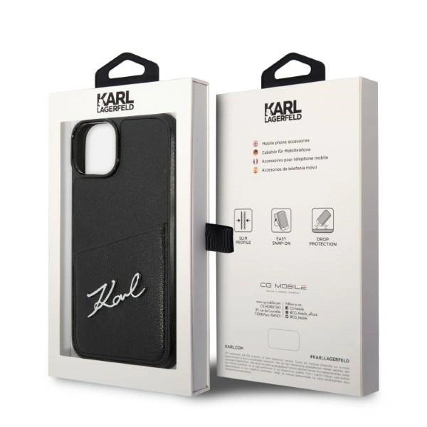Karl Lagerfeld Signature Logo Cardslot case for iPhone 14 Plus - black_7