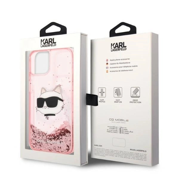 Karl Lagerfeld Glitter Choupette Head case for iPhone 14 Plus - pink_7