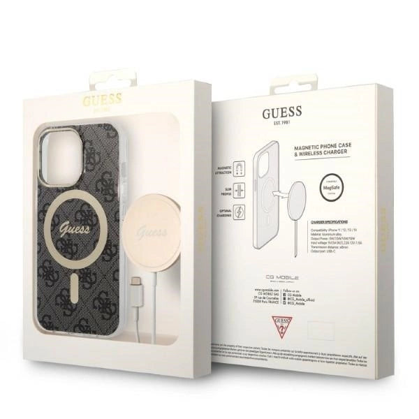 Set Guess GUBPP13LH4EACSK Case+ Charger iPhone 13 Pro black/black hard case 4G Print MagSafe_9