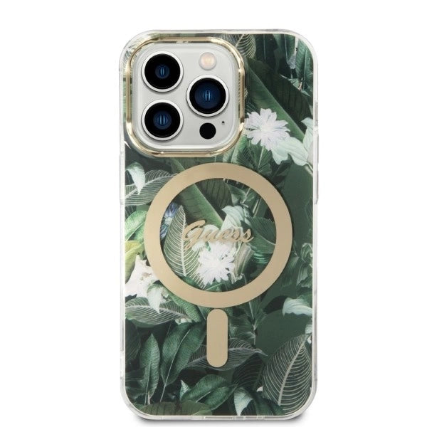 Set Guess GUBPP14LHJEACSA Case+ Charger iPhone 14 Pro 6.1" green/green hard case Jungle MagSafe_2