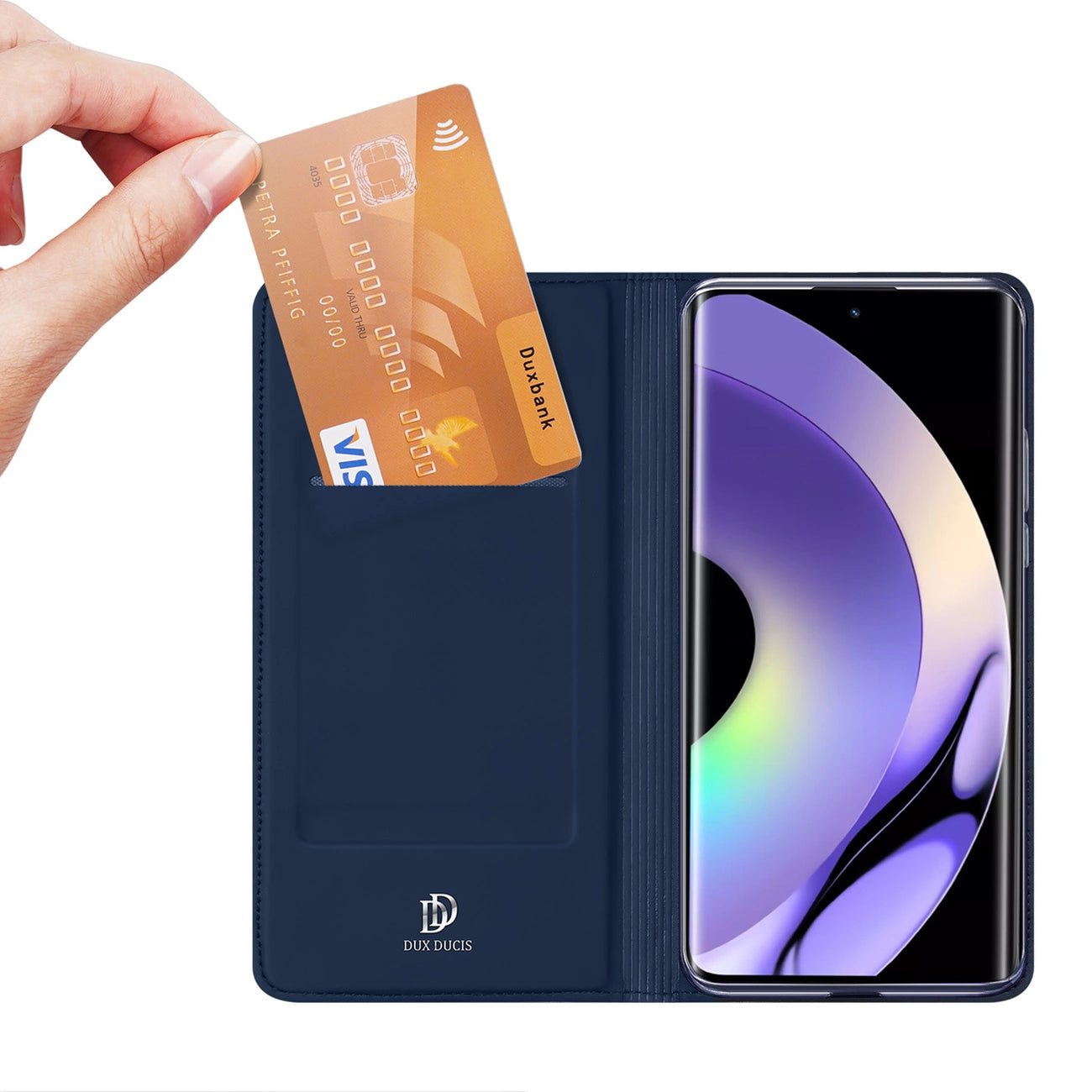 Dux Ducis Skin Pro Case for Realme 10 Pro Flip Card Wallet Stand Blue_1